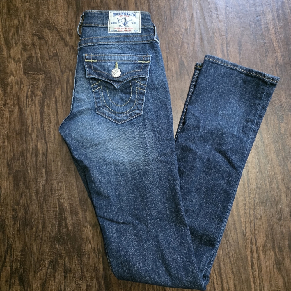 True Religion Slim Straight 26 Low Rise